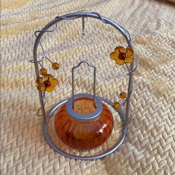 Decorative Votive holder silver and orange - Picture 3 of 4